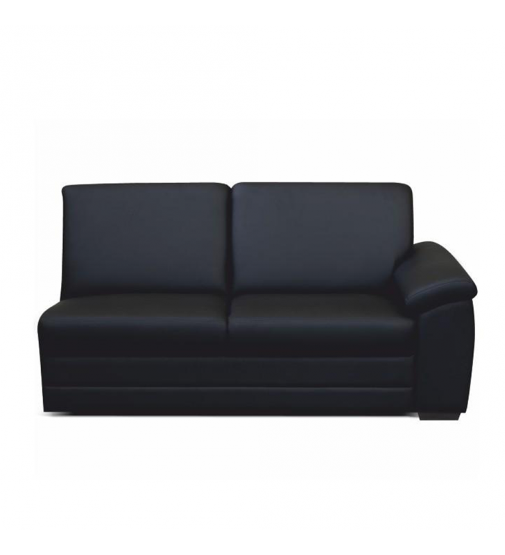 3-személyes kanapé támasztékkal, textilbőr fekete, jobbos, BITER 3 1B