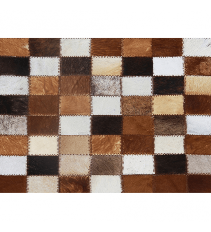Luxus bőrszőnyeg, barna/fekete/fehér, patchwork, 200x304, bőr TIP 3