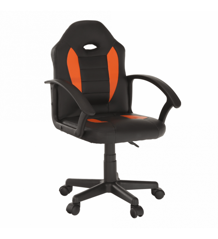 Irodai szék, textilbőr fekete/narancssárga, MADAN NEW