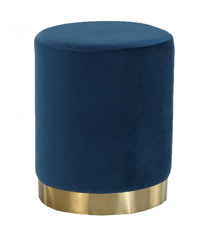 Puff, kék Velvet anyag/gold króm-arany, ALAZ