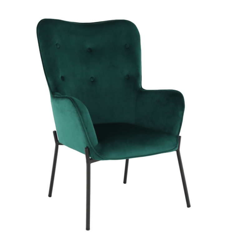 Dizájnos fotel, smaragd Velvet anyag, SURIL