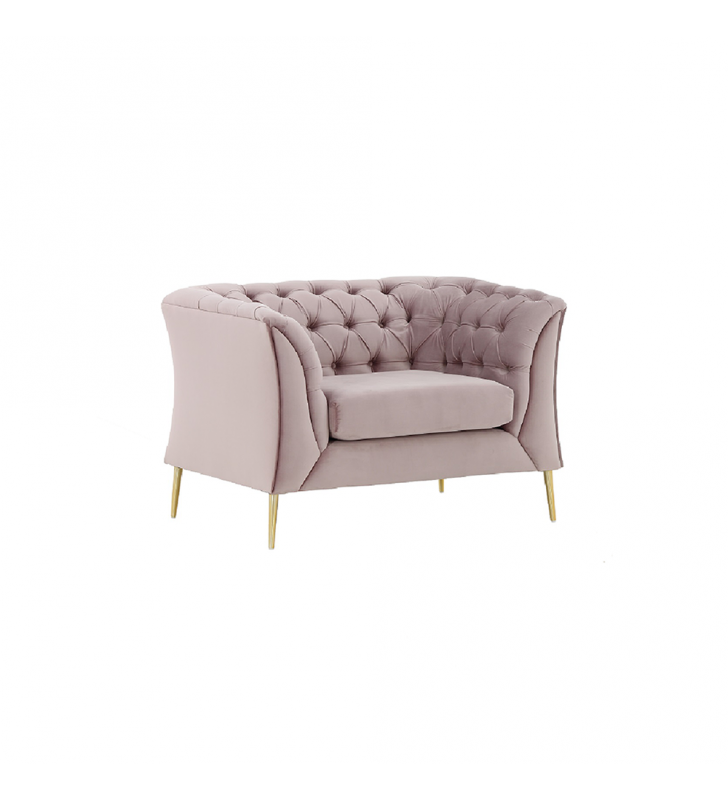 Luxus fotel, rózsaszín, NIKOL 1 ML