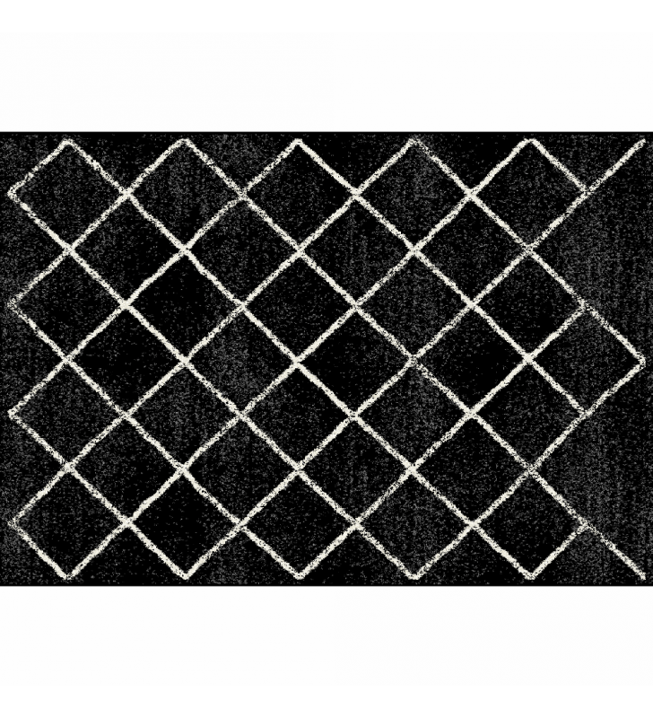 Szőnyeg, fekete/minta, 100x150  cm, MATES TYP 1