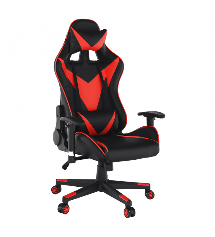 Irodai/gamer szék Bluetooth hangszórókkal, fekete/piros, CARPI