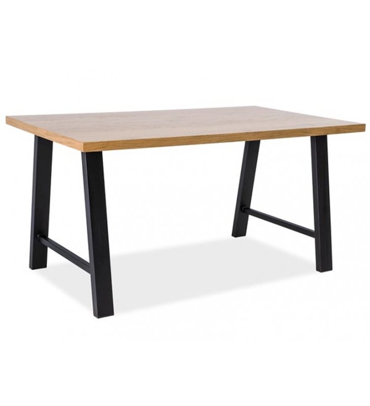 ABRAMO asztal 180x90 laminalt tölgy/fekete